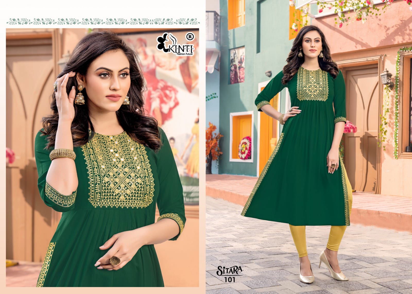 Kinti Sitara Nayra Cut Wholesale Designer Kurtis Catalog